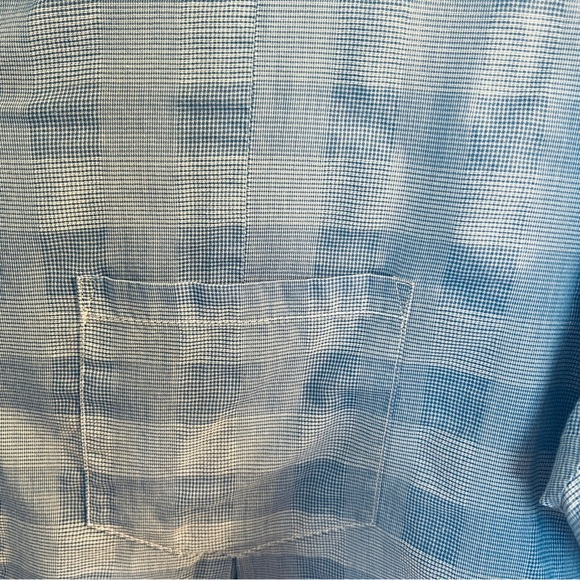 Joie Blue Plaid Button‎ Down Women Blouse, Size Large - Picture 4 of 5